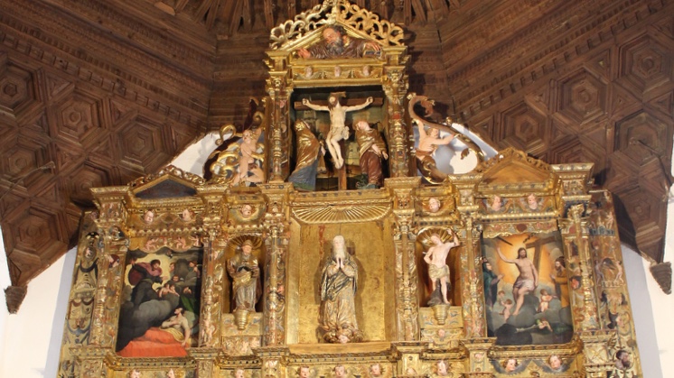 Retablo mayor de la iglesia de San Martín en Villarmentero de Campos, en Palencia.