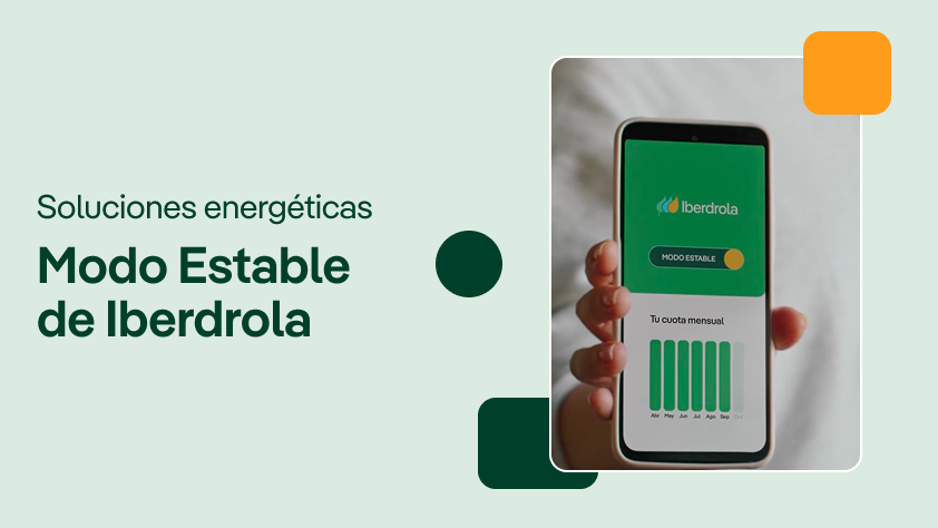 Video cover image about energy solutions showing a person using their mobile phone while traveling by train, with the video title: "Mi Iberdrola loyalty service."