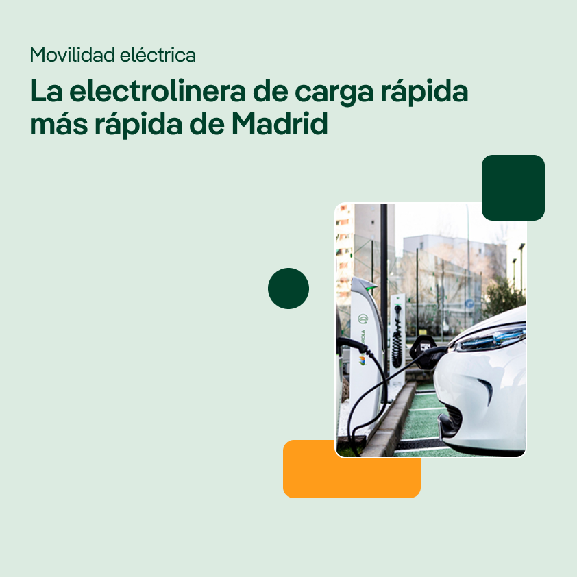 Electric car charging at an Iberdrola España charging point